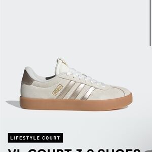 Adidas VL Court 3.0 Shoes - Natural, Gold, and Gum
